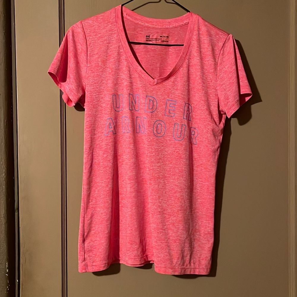 Pink short sleeve Under Armour shirt